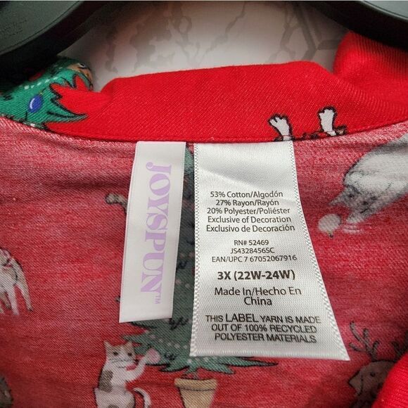 Nwt Joyspun Women's Long Sleeve Christmas Flannel Pajama Set, Size 3XL 22W-24W - Picture 6 of 6